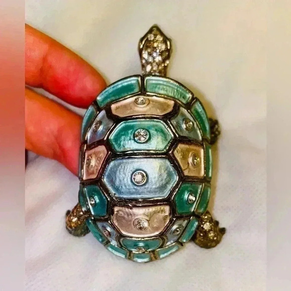 🌸Enameled Turtle 🐢  Jewelry Box🌸 from India 🌸 - Picture 6 of 6